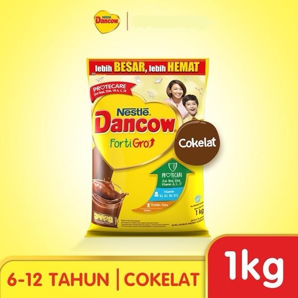 

dancow fortigro 1 kg 1000 gram susu formula bubuk coklat instan