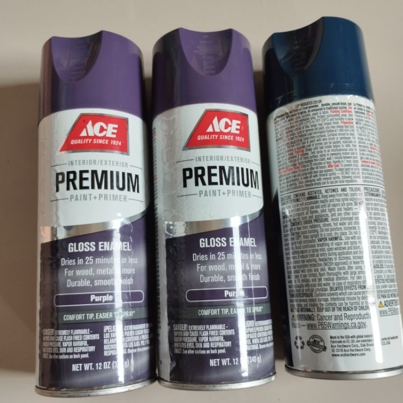 ACE -  PREMIUM Cat Semprot Intererior / Eksterior Paint + Primer Enamel  340 Gr / 12 Oz  Made in USA