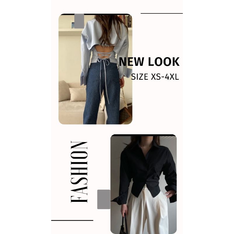 kemeja wanita  size jumbo backless model korea sexy keren - kemeja wanita modis size jumbo - baju wa