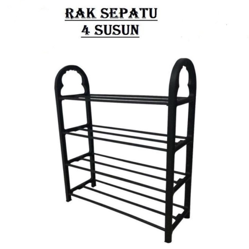 Rak Sepatu Sandal susun 4 portable sendal tier plastik serbaguna