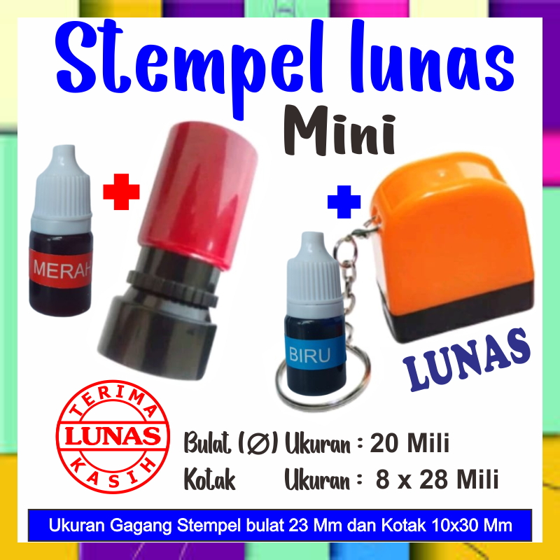 STEMPEL FLASH LUNAS BULAT  KOTAK PLUS TINTA NAMA DOKTER BIDAN TOKO BUAT FAKTUR NOTA KWITANSI  CUSTOM