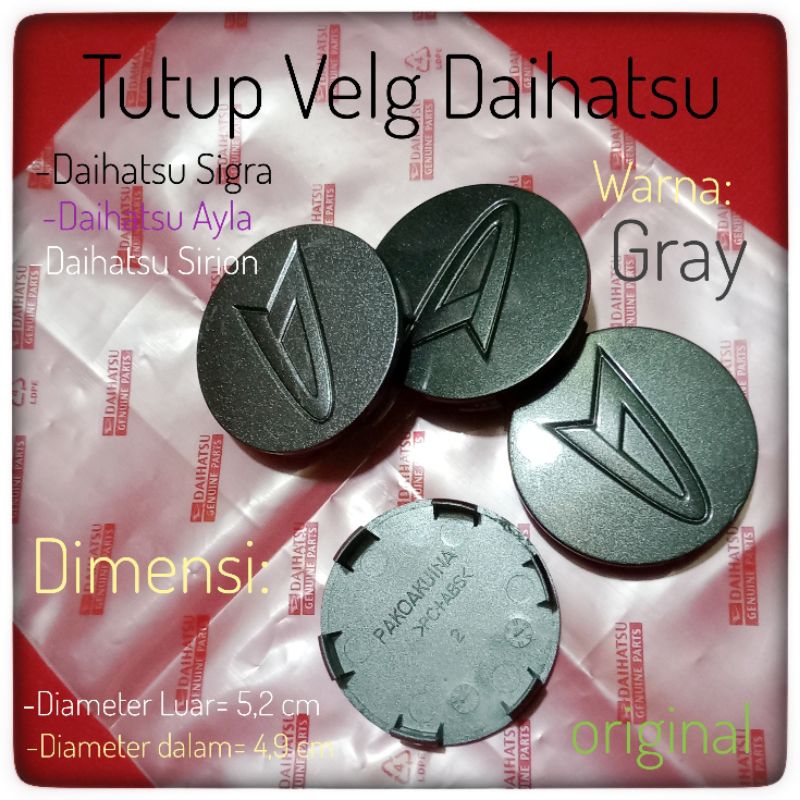 Tutup Velg Ayla Tutup Velg Sigra Tutup Velg Sirion Tutup Velg Daihatsu 5,2 cm Dop roda Ayla