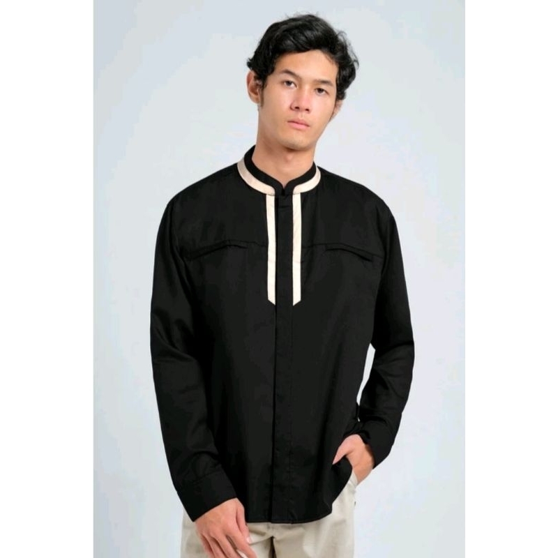 STOK TERBATAS Iwearzule - Baju Koko MIM Multifungsi Hitam - XL