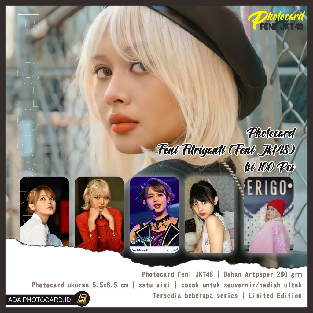 Photocard Feni Fitriyanti (Feni JKT48) isi 100 Pcs Murah (Bonus Stiker) Limited Edition