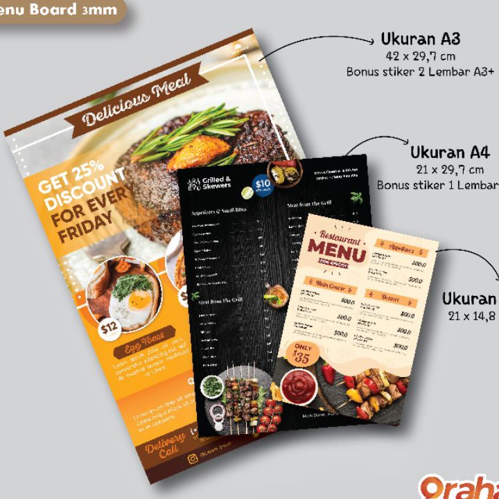 

Terlaris Cetak Daftar Menu Board / Papan Menu / Menu Resto Big Sale