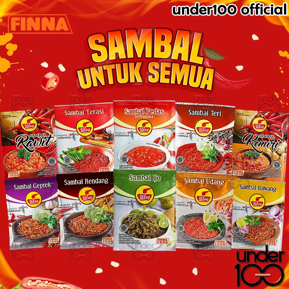 

S@l33 ❤ Under100 ❤ FINNA Sambel Uleg Saset 18g Renceng Sambal Uleg Terasi | Sambal Rendang | Sambal Ijo | Sambal Rawit | Sambal Udang | Sambal Pedas | Sambal Kemiri | Sambal Bawang | Sambal Teri | Sambal Geprek | HALAL BPOM Cuci-Gudang