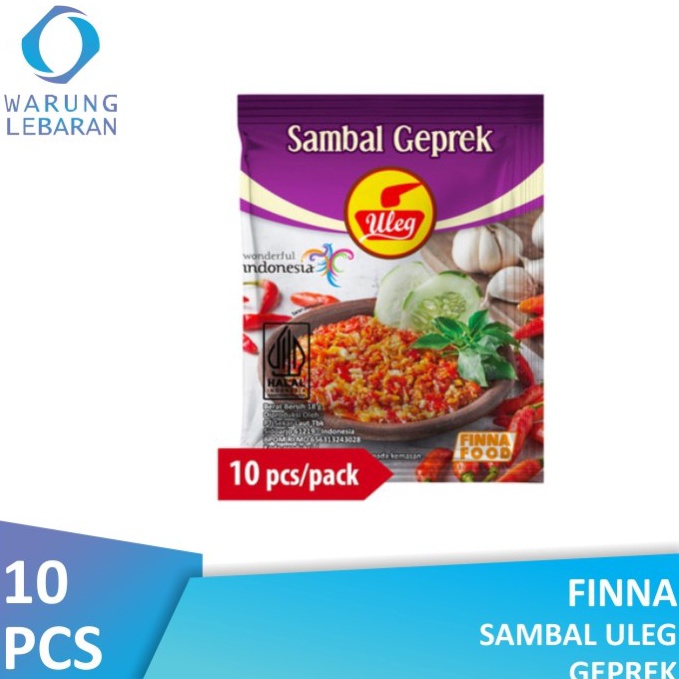 

[✇J89<] Finna Sambal Uleg Geprek Sachet 18gr (Isi 10 Pcs) [116]