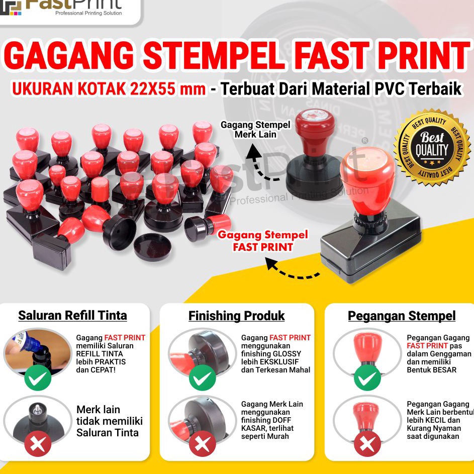 

Ready Gagang Stempel Flash Kilat Warna Ukuran Kotak 22x55 MM Diskon