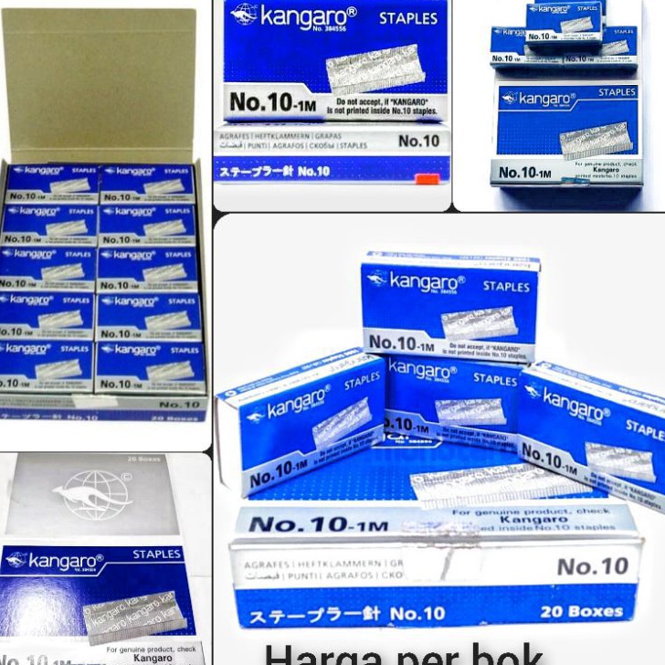 

Produk Isi Staples Kangaro No.10-1M ( 1pak/20 kotak ) Ready