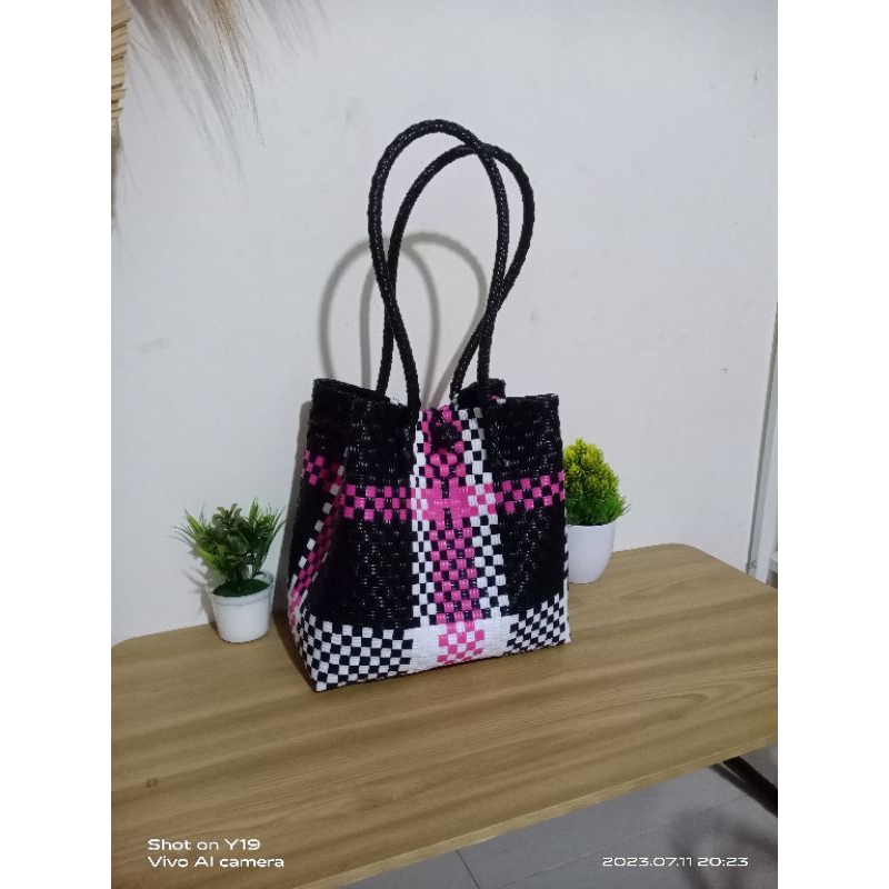 Tas jali murah SIZE M/L/XL Tote bag wanita handle panjang tas rajut jali"