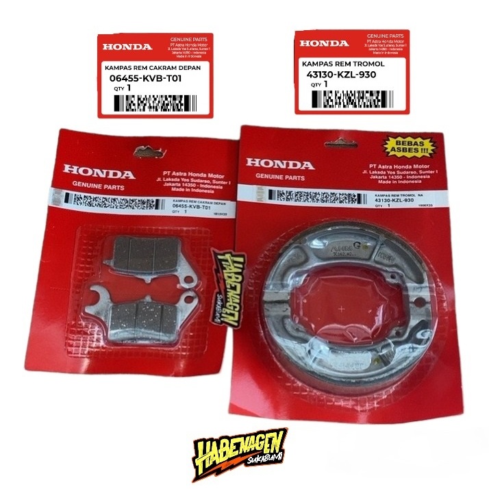 KAMPAS REM BEAT FI | kampas rem pirodo belakang depan tromol trombol honda beat pop street vario sco
