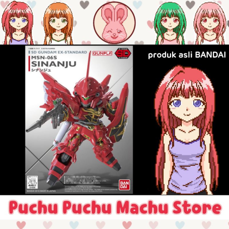 SD GUNDAM EX STANDARD SINANJU (asli BANDAI) model kit gunpla Sinanju