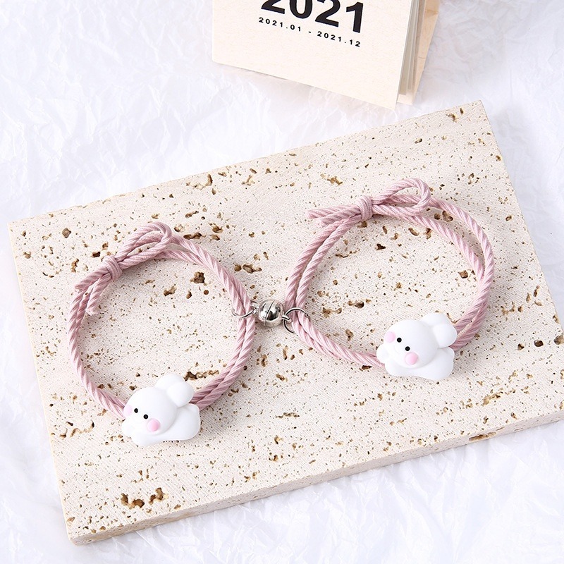 Gelang Couple Magnet Gelang Pasangan/Persahabatan Karakter Kelinci Kekinian Fashion Korea PALMSHOP68