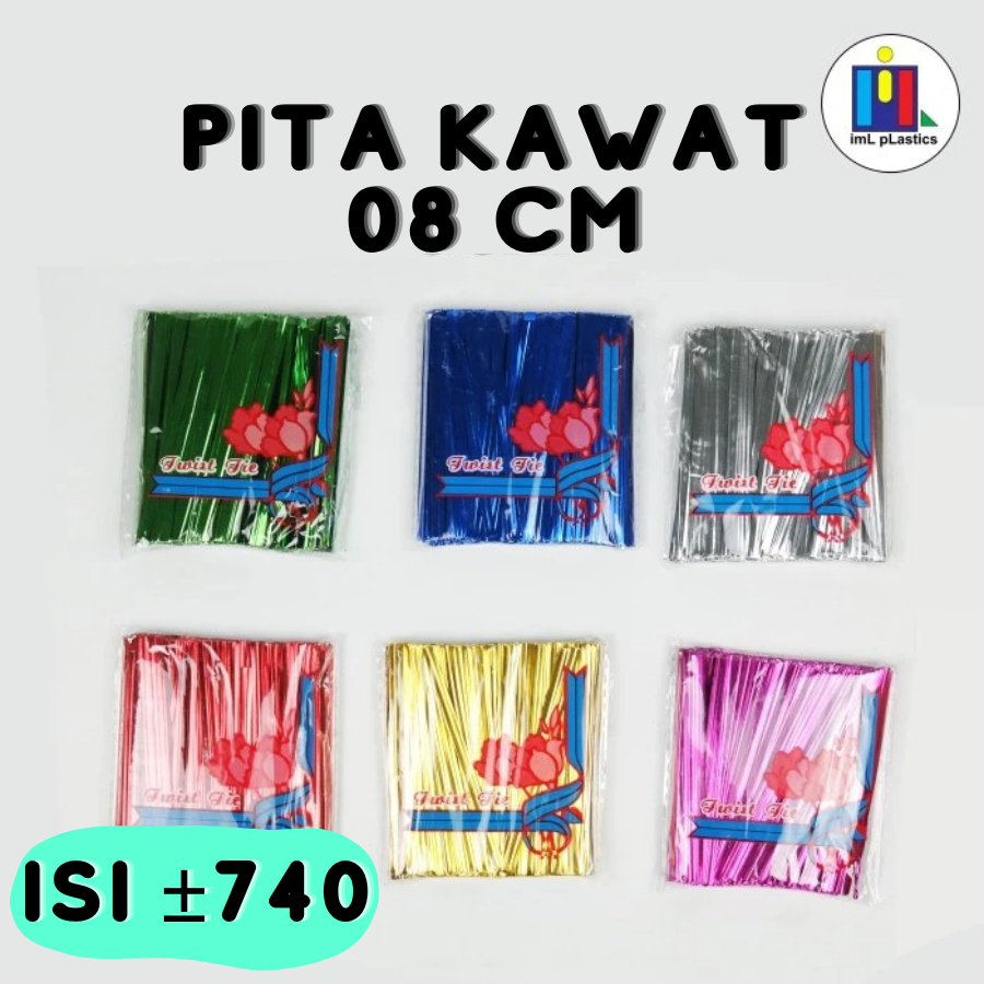 

Kawat Twist Potong 8 cm isi 740 pcs Tie Pita Kilap Pengikat Souvenir -1 pack