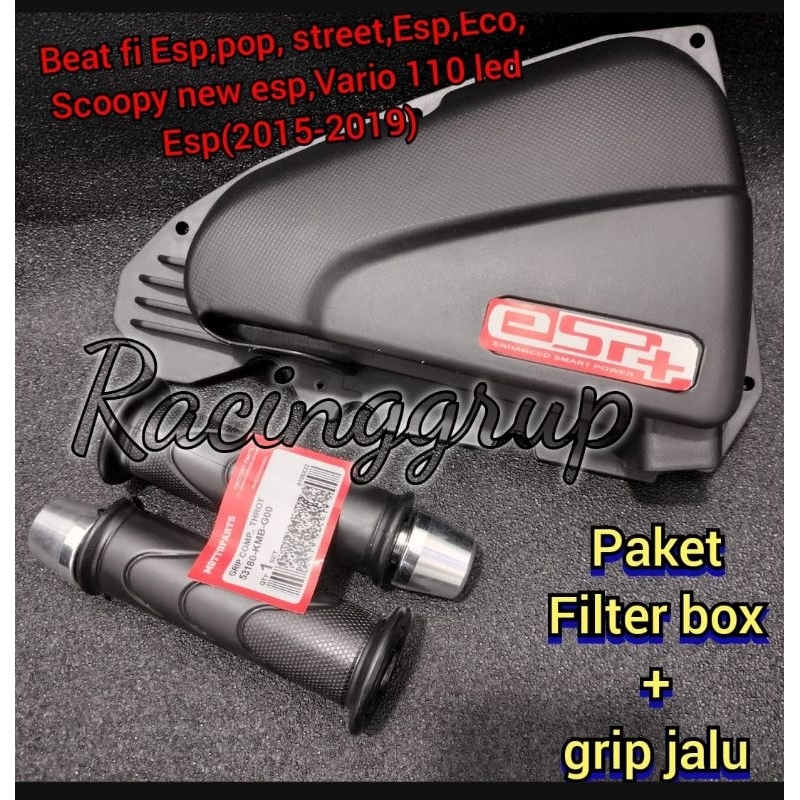 RACINGGRUP set grip terlaris + Tutup Box filter udara beat fi beat street beat pop scoopy fi esp var