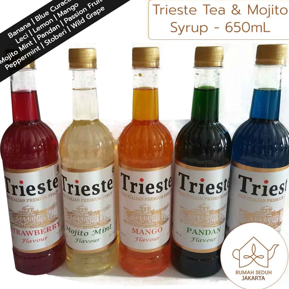 

Re44dy Trieste Italian Syrup 650 mL - Tea and Mojito Syrup Series - Mint, Lychee, Mango, Strawberry, Pandan Produk Terbaru