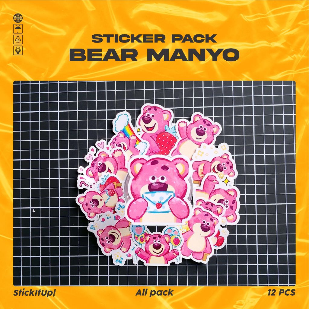 

COD✨ StickItUp Stiker Pack Kartun Lucu Disney Strawberry Bear Manyo Keren Untuk Koper Laptop Skateboard