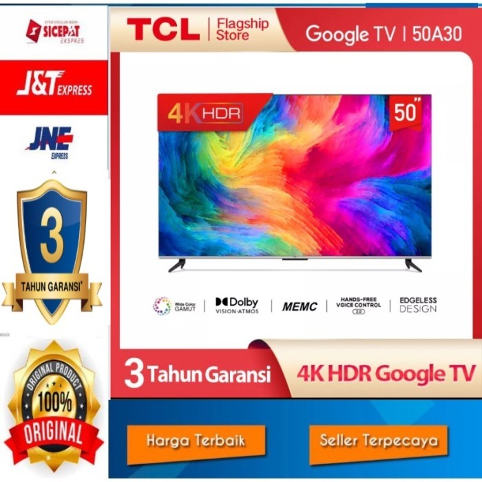 NEW The First Android 11 TV TCL 50 inch Smart TV 50A30- Android 11.0 - 4K UHD - Dolby