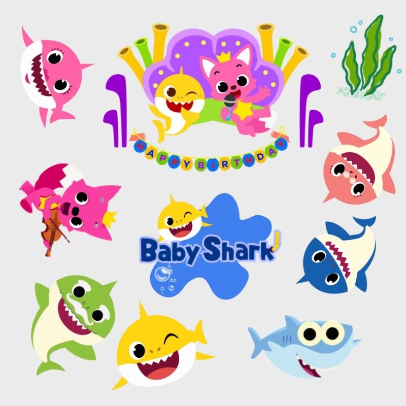 

Hiasan kue ulang tahun BABY SHARK
