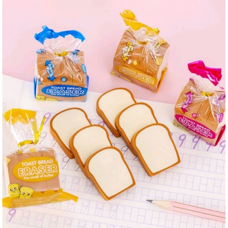 

☆RS☆ Penghapus Pensil Bentuk Roti Tawar Lucu Unik - Toast bread Eraser