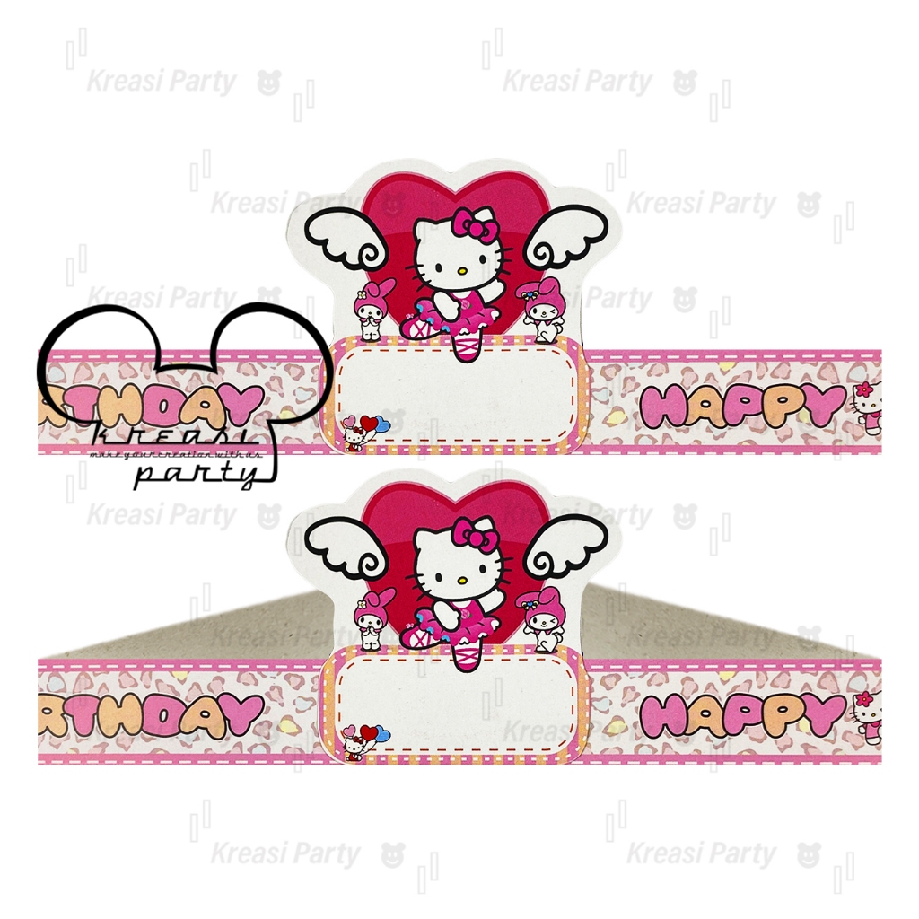 Topi Lingkar Hello Kitty / Topi Ultah Hello Kitty / Topi Ulang Tahun