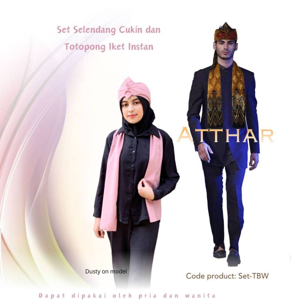 Setelan iket kepala instan praktis selendang syal jawa sunda totopong udeng blangkon anak dan dewasa