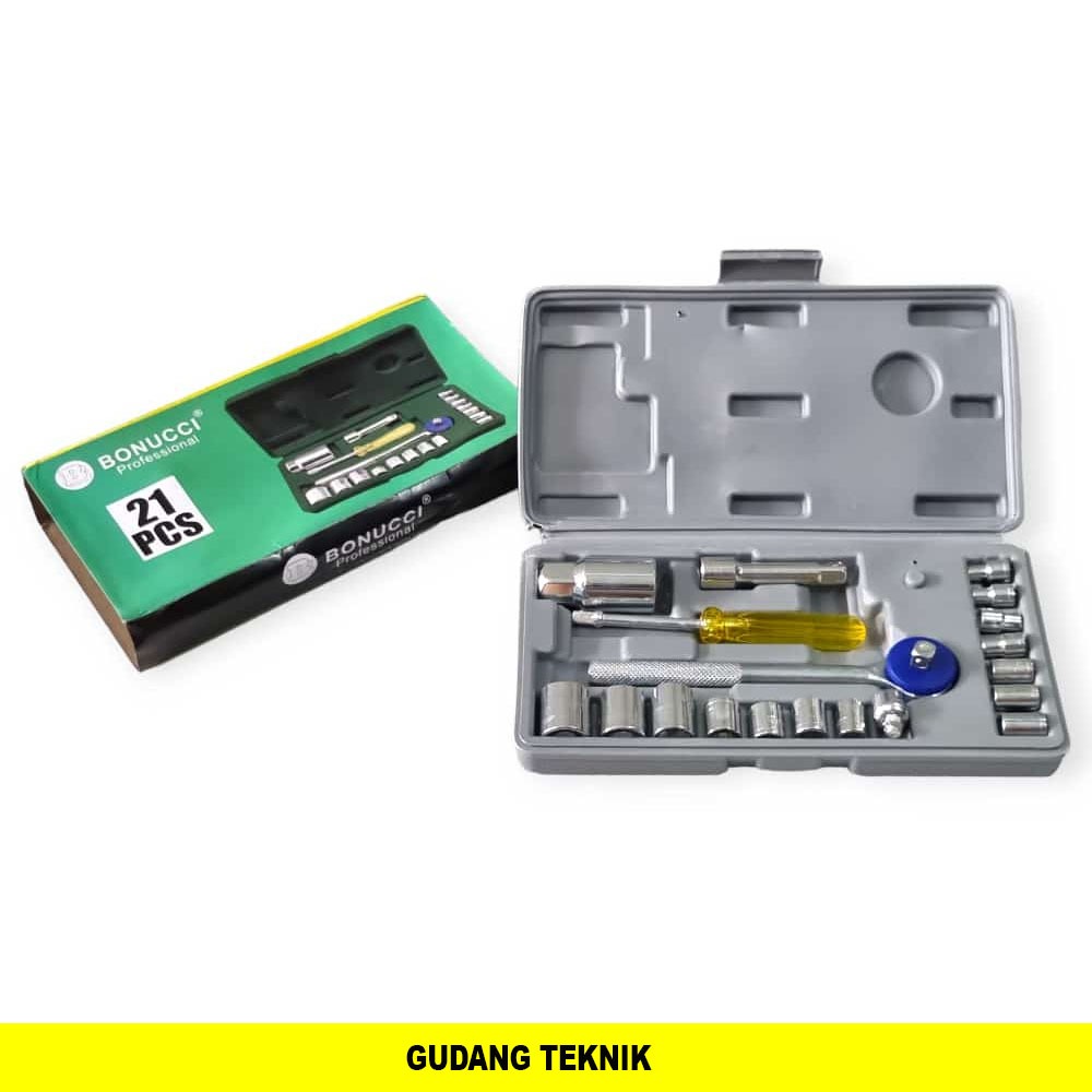 Kunci Sok 21 Pcs / Kunci Sock BONUCI  Kunci Sok Set Motor Dan Mobil