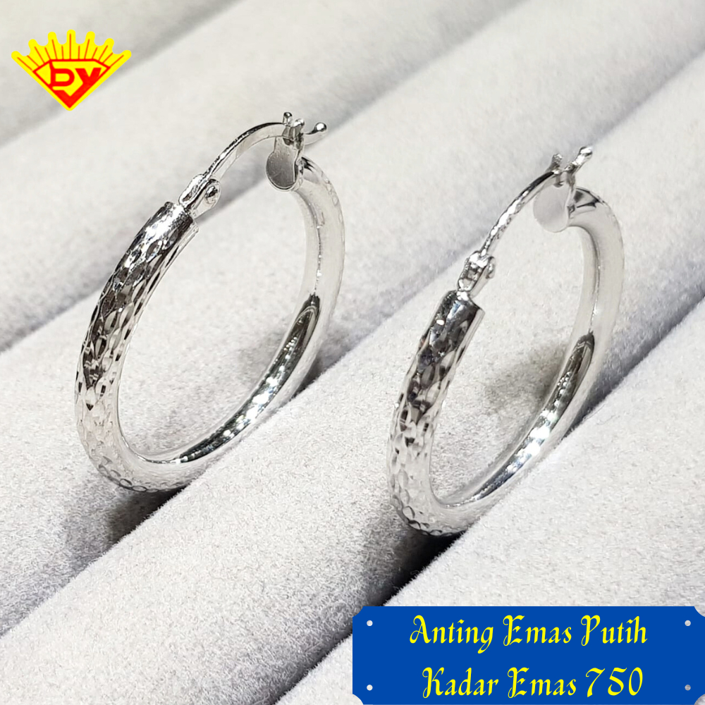 Anting Emas Putih 728 Kadar Emas 750