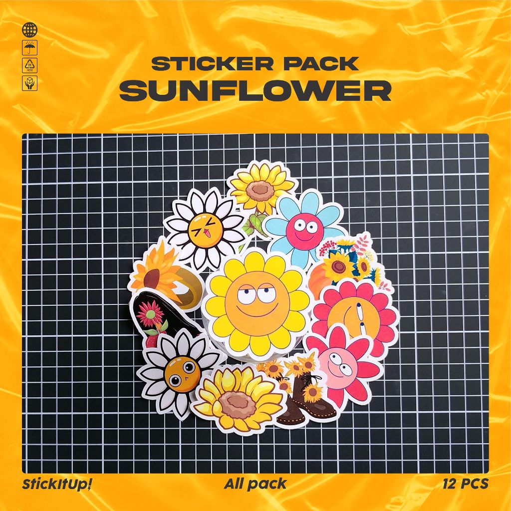 

COD✨ StickItUp Stiker Pack Kartun Bunga Aster Element Kawaii Lucu Keren Untuk Koper Laptop Skateboard
