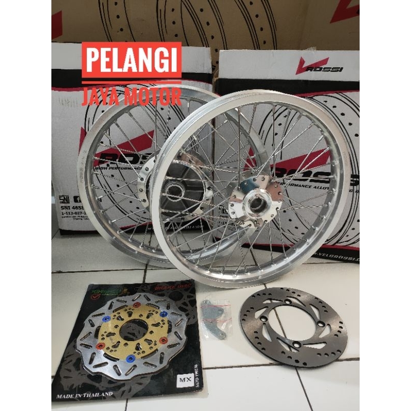 Velg Rossi Motor Ninja150Rr/ Ninja R / Ninja Ss / tromol set jari velg Cakram plus rakitan stell jar