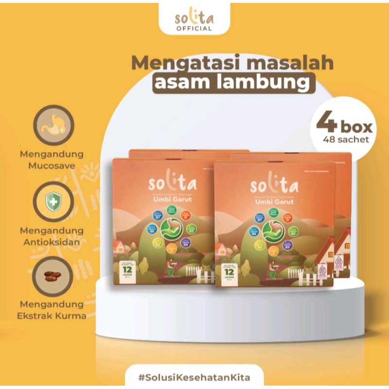

SOLITA Minuman Serbuk Umbi Garut 4 Box (Isi 48 Sachets) Rasa Cokelat