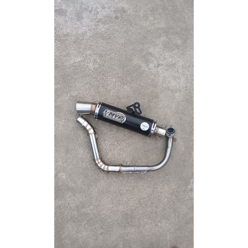 KNALPOT SAMLONG COBRA STAINLESS FINISHING BLACK COATING FULSISTEM UNTUK SEMUA MOTOR MATIC