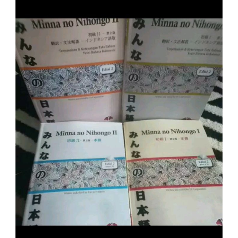 

paket 4buku+CD minanihongo 1 dan 2 edisi 2 versi jepang dan terjemahan bahasa