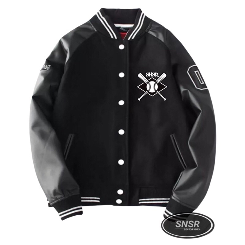 Jaket Varsity Baseball Full Bordir Pria Wanita Jaket Bomber Varsity Vintage Bahan Adem Tebal Lembut Kualitas Distro