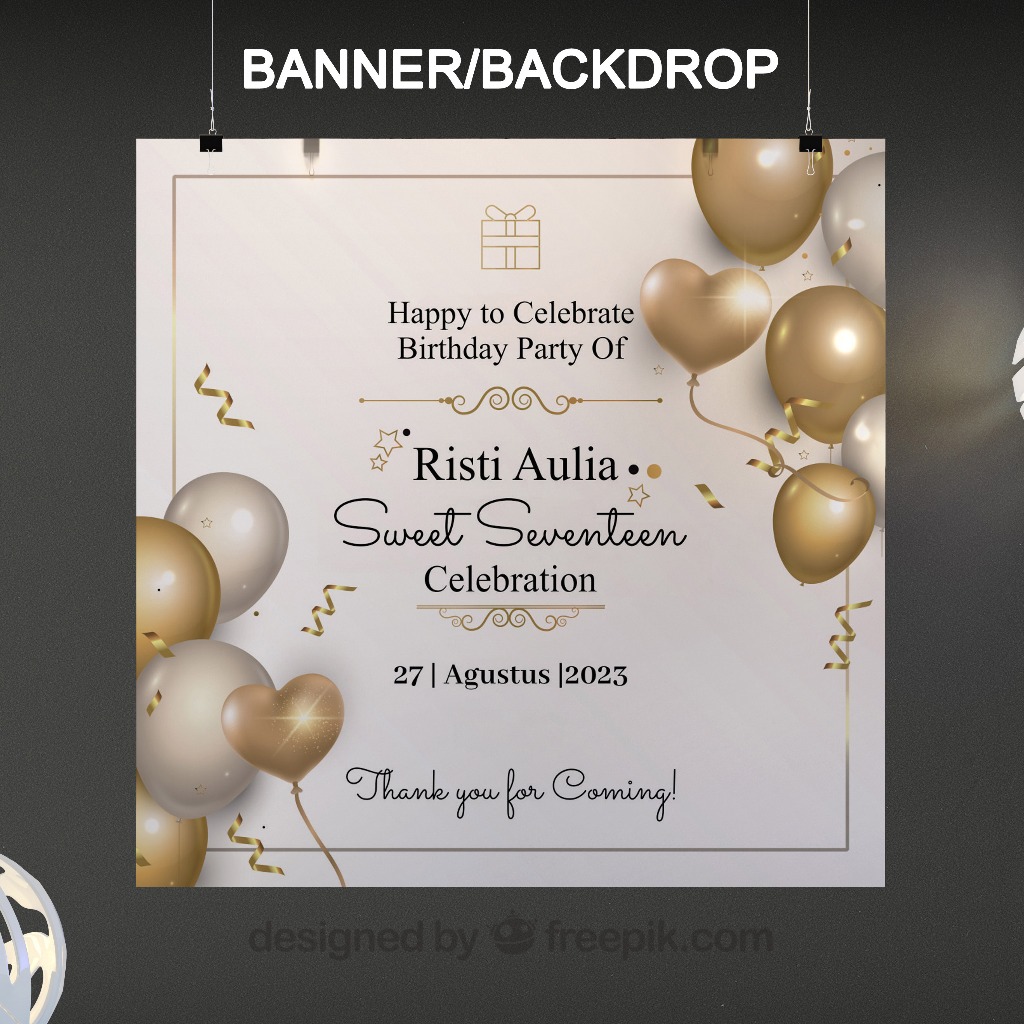 Banner Ulang Tahun / Backdrop ulang Tahun / Cetak Banner atau backdrop ultah / banner ultah dewasa /