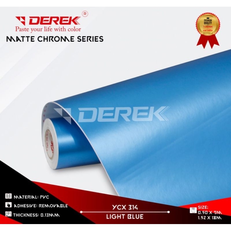 skotlet matte chrome metalik glosy candy biru muda lebar 50cm