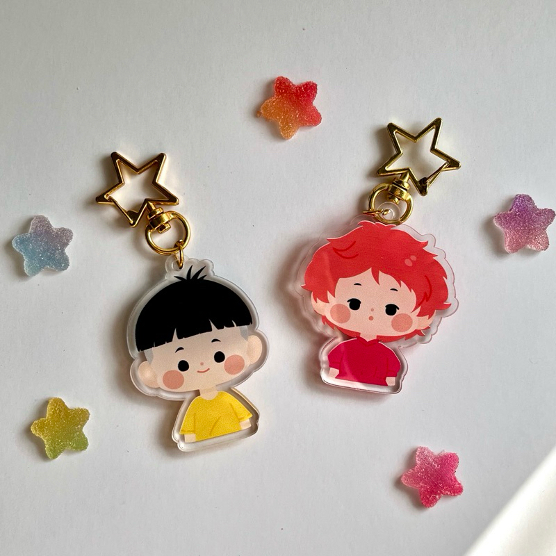 Ghibli Couple Keychain Ponyo ver. Gantungan Kunci lucu Anime by Dagangan Jeruk