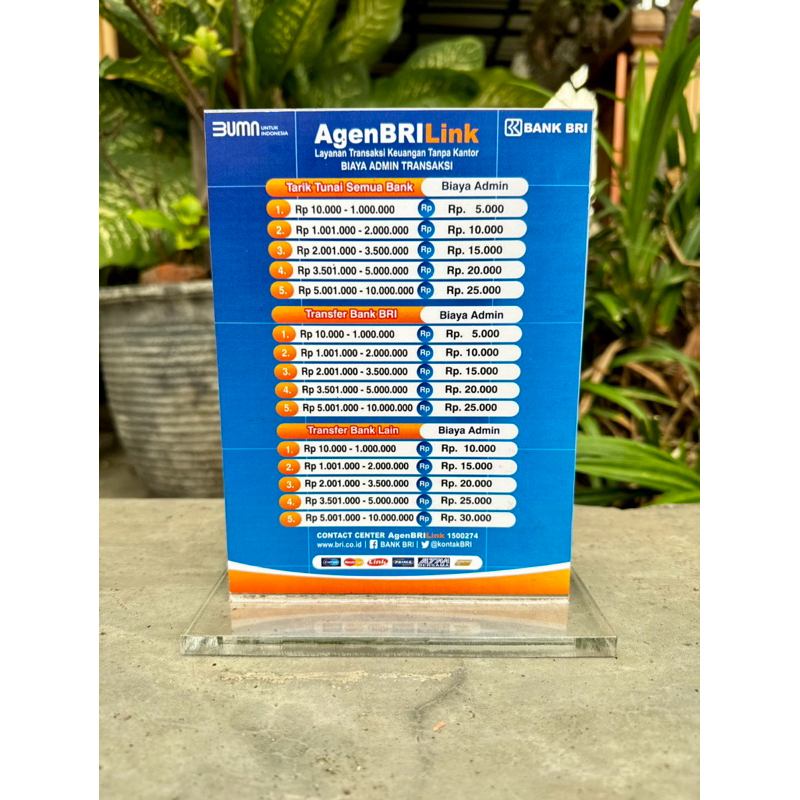 

BISA REQUEST PAPAN AKRILIK BIAYA ADMIN AGEN BRILINK UKURAN 15x20