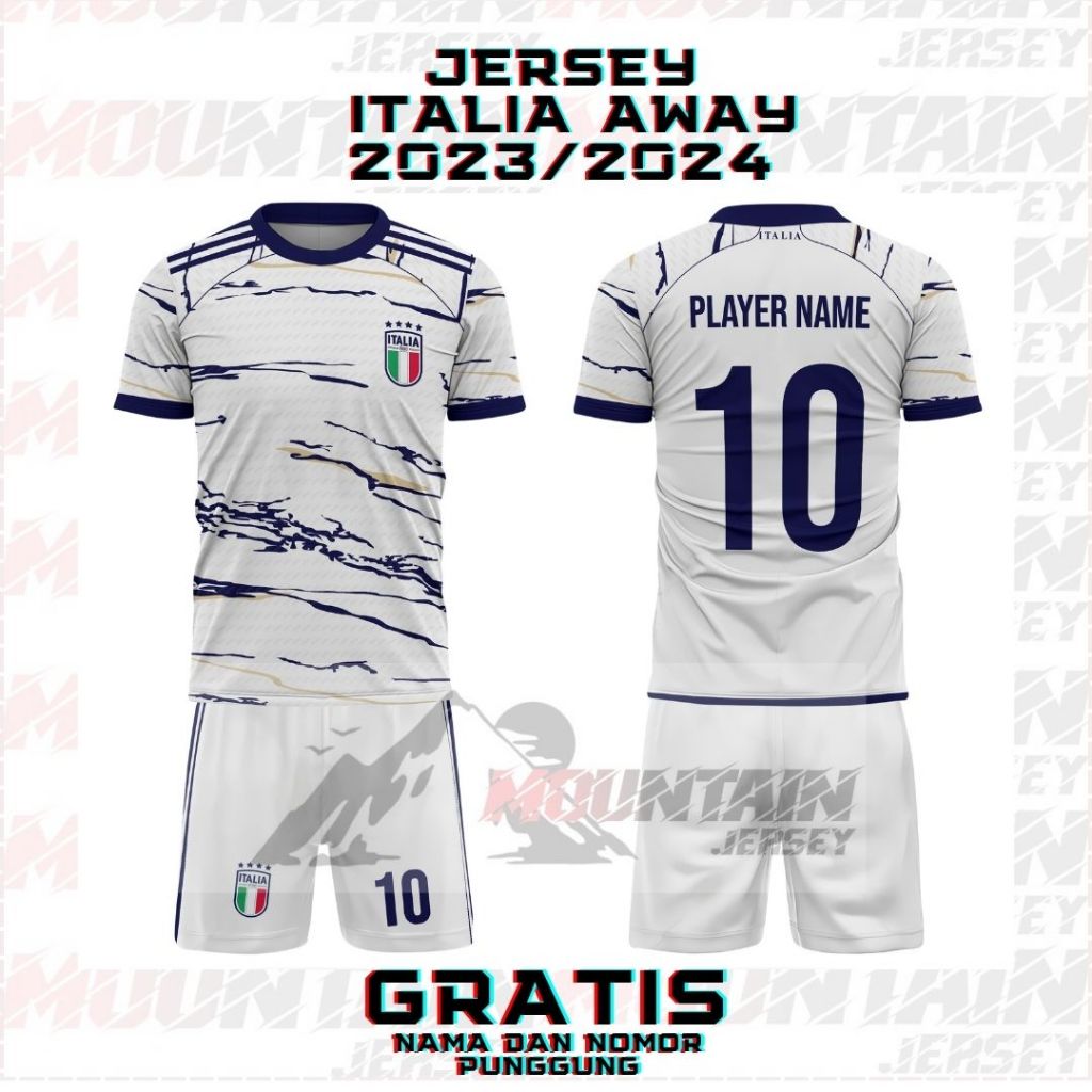 JERSEY ITALIA AWAY PILDUN 2022 FULL PRINTING GRATIS NAMA DAN NO PUNGGUNG