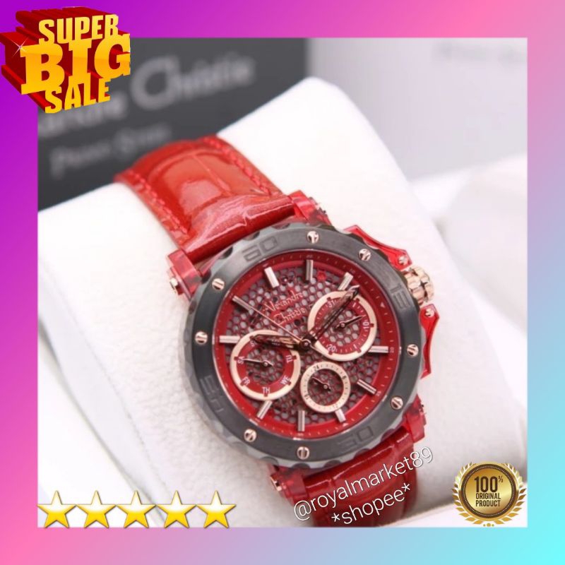 [PILIHAN WARNA LAIN GESER FOTONYA] ORI JAM TANGAN WANITA ALEXANDRE CHRISTIE ANALOG KULIT STRAP ARLOJ