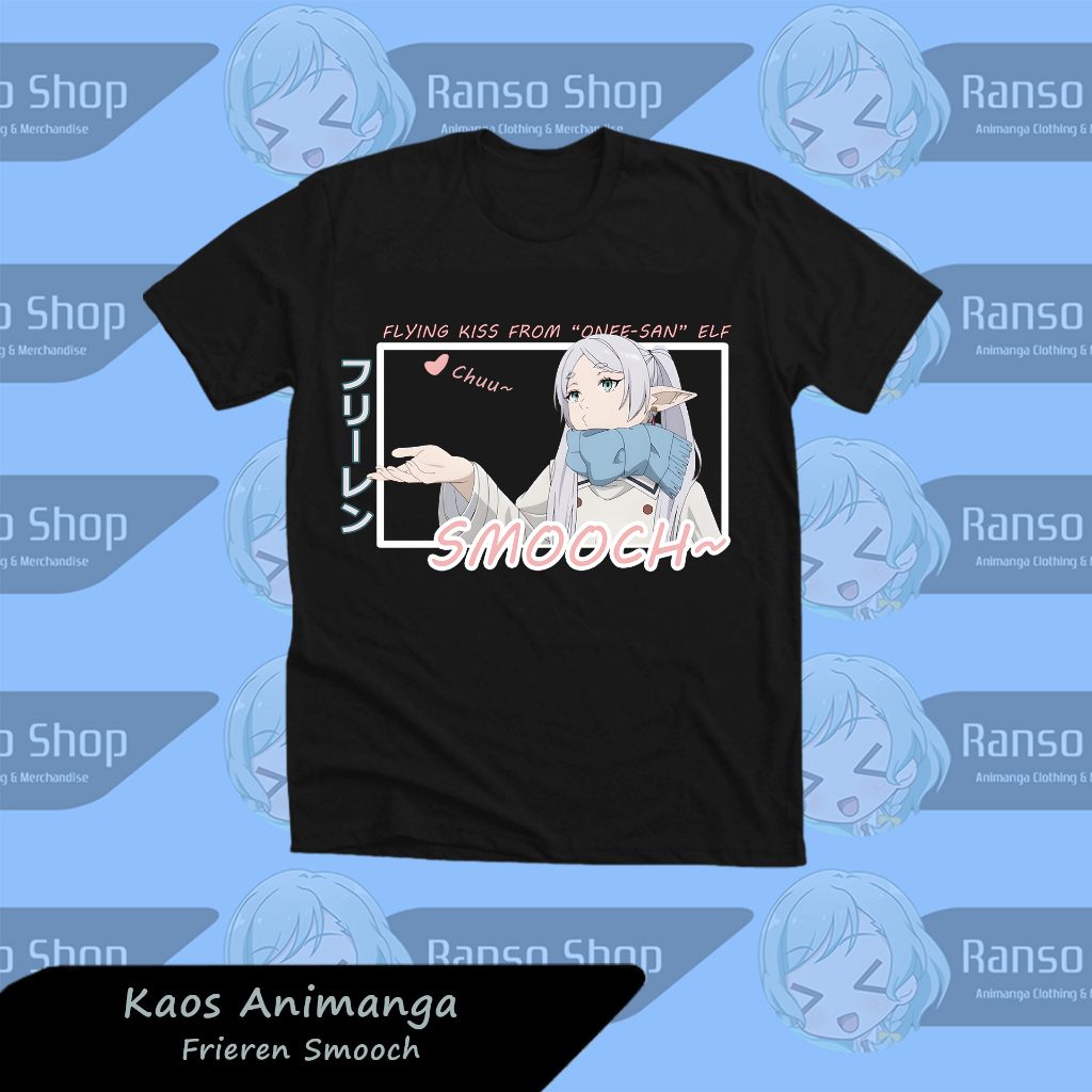 Baju Sousou no Frieren Smooch / Kaos Frieren Kiss / T-shirt Sousou no Frieren / Kaos Anime Baju Anim