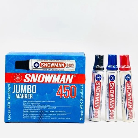 

Big S4le SPIDOL SNOWMAN 450 PERMANEN Permanent BESAR JUMBO HITAM BIRU MERAH 450 [148]