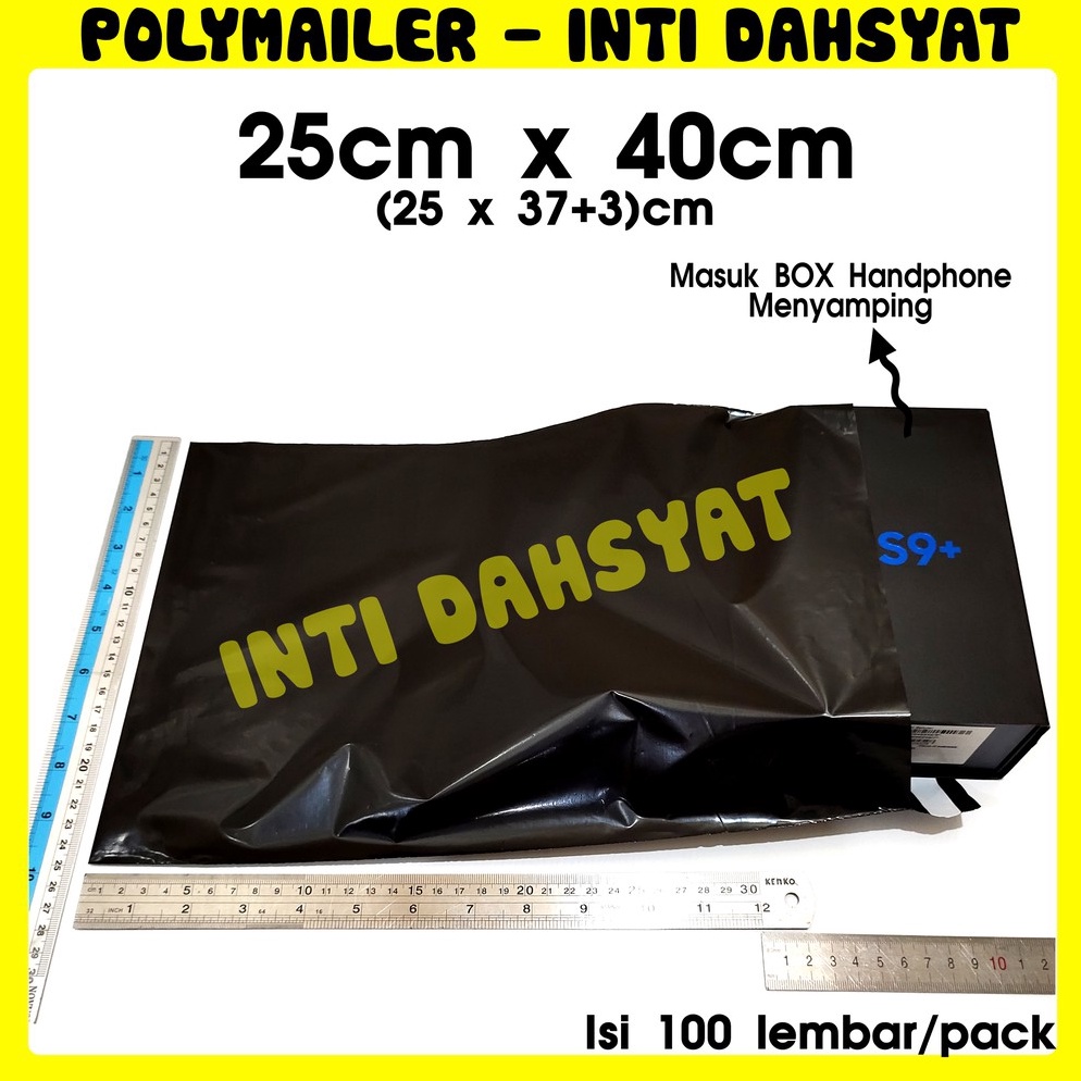 

ern.. POLYMAILER HITAM GLOSSY 25x40 Isi +/-100lembar Plastik Amplop Kurir Toko Online Shop DHL JNE SiCepat J&T BKN