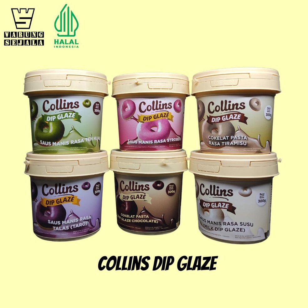 

Murah Banget Collins Dip Glaze 300 gr Choco / Green Tea / Milk / Stroberi / Taro / Tiramisu ✮Best