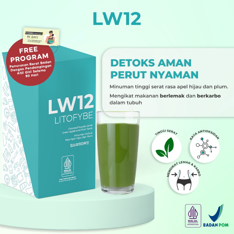 

COD LW12 LITOFYBE | Minuman Fiber | Diet Detox | Pengikat Lemak Halal BPOM k0etu
