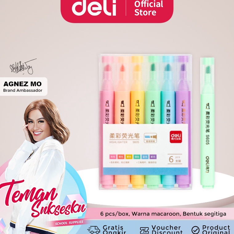 

L@@ri3 Deli Pen Highlighter Macaroon 6 Warna S605 With Discount
