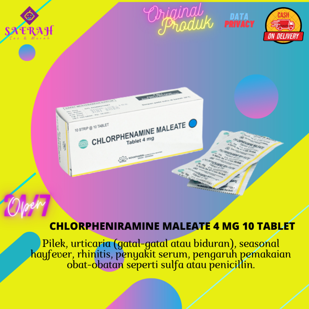❤Alesha❤ Chlorpheniramine Maleate 4 mg 10 Tablet | CTM Novapharin
