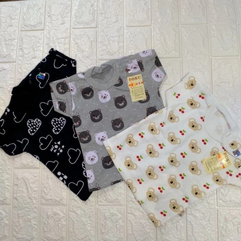 [3pcs] Baju Oblong Bayi DDKU Kancing Pundak