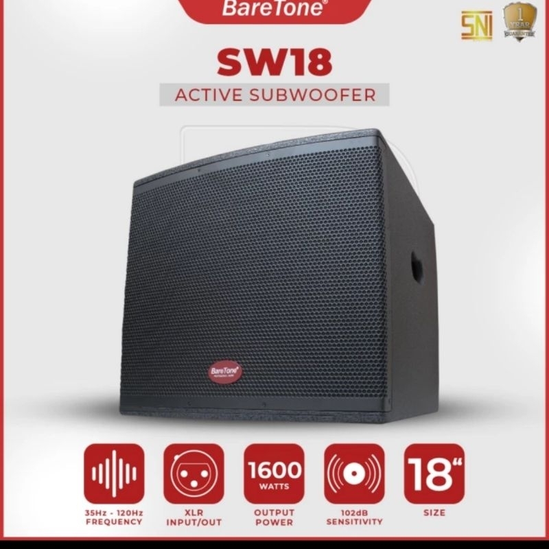 Subwoofer Speaker Aktif  Baretone SW18 SW 18 Original 18 Inch