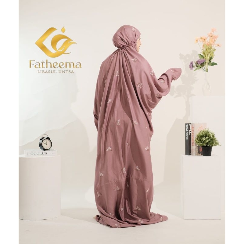 Mukena Terusan Dewasa Rayon Twill Bordir Floral